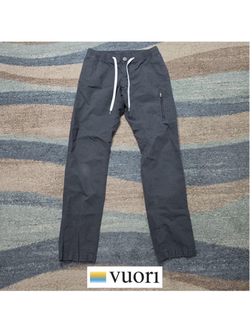 Vuori Jogger Pants Men’s Small Black Drawstring Elastic Waist Stretch Casual